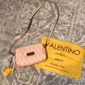 Valentino Milano square peach crossbody bag